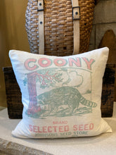 Load image into Gallery viewer, Coony Brand seed sack pillow, sewn closed, 18x18 down insert
