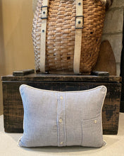 Load image into Gallery viewer, Cubs Pennant Pillow- 12x16, new poly insert, custom piping, thirfted shirt, vintage pennant (Lesley's)
