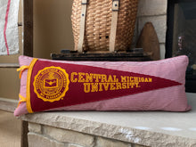Load image into Gallery viewer, Central Michigan Vintage Pennant Pillow
