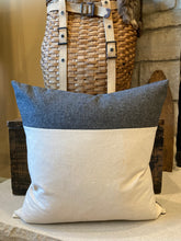 Load image into Gallery viewer, Wisconsin Experiment Association sack with pieced fabric, zipper closure, Crate &amp; Barrel down insert
