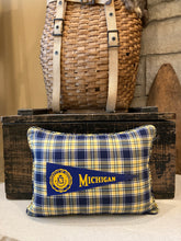 Load image into Gallery viewer, University of Michigan Vintage Pennant Pillow
