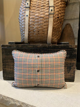 Load image into Gallery viewer, Holy Hill - Pennant Pillow - thrifted shirt, new poly insert, vintage pennant, custom piping, 12x16
