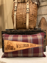 Load image into Gallery viewer, Wisconsin Dells Vintage Pennant Pillow
