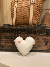 Load image into Gallery viewer, Red &amp; White Ticking Heart with Grainsack back
