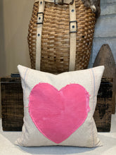 Load image into Gallery viewer, &quot;Heart&quot; Grainsack Square Pillow
