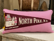 Load image into Gallery viewer, Large North Pole Pennant Pillow (burgundy)

