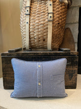 Load image into Gallery viewer, Notre Dame Pennant Pillow- 12x16, new poly insert, custom piping, thirfted shirt, vintage pennant
