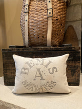 Load image into Gallery viewer, FARM Pillow - Red Ticking/Grainsack Zipper Bottom 12x16

